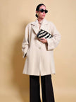 Cappotto sartoriale in lana e alpaca color panna