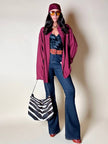 Camicia oversize Fuoriskema in viscosa jacquard color vinaccia
