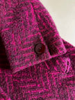 Capottino vintage spinato in tweed di lana e mohair magenta e prugna