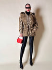 “Yves Saint Laurent” faux fur leopard print parka