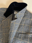 Blazer Guy Laroche in lana Principe di Galles con colletto in velluto nero