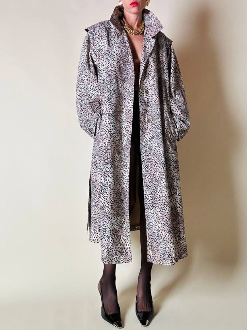 Trench oversize fantasia micro leopardo 