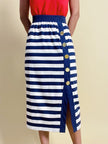 Longuette a righe bianche e blu con bottoni dorati “Yves Saint Laurent”