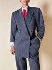 Tailleur gessato in lana grigio antracite “Yves Saint Laurent”