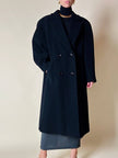 Cappotto doppiopetto oversize in lana nera