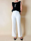 Canottiera in cotone nero con maxi logo ricamato “Yves Saint Laurent”