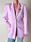 Blazer in rasato di lana merinos super fine rosa “Swish”