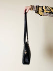 Borsa nera in pelle stampa coccodrillo “Gianni Versace”