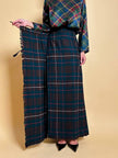 Maxi kilt sartoriale in lana fantasia tartan