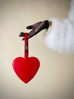 Mini bag a forma di cuore in pelle rossa “Moschino”