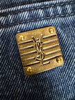 Jeans Yves Saint Laurent Vintage Boy-Friend in Denim Blu Scuro Slavato