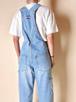 Salopette vintage Levi Strauss orange tab in denim chiaro slavato