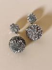 Orecchini pendenti con sfere in paillettes argento