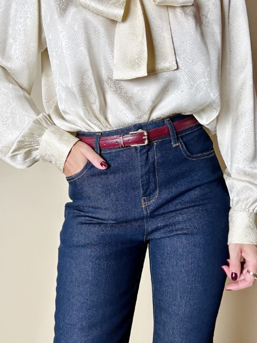 Jeans a zampa Weili Zheng in denim stretch blu scuro