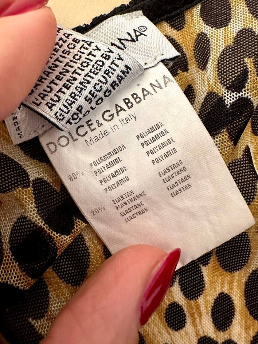 Body leopardato in rete elastica “Dolce & Gabbana”