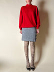 Lupetto in lana rossa con logo ricamato “Yves Saint Laurent”