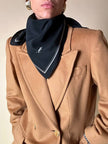 Blazer doppiopetto in lana color biscotto con bottoni dorati “Yves Saint Laurent”