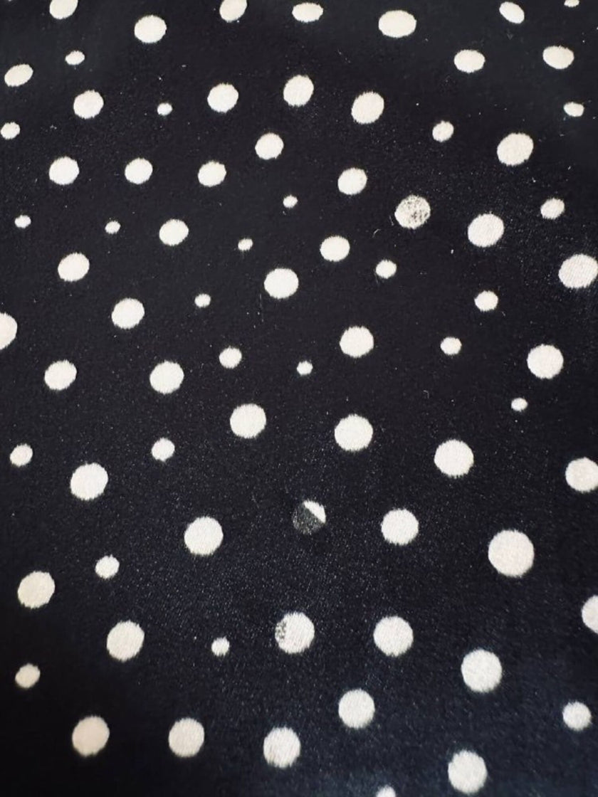 Tubino in raso elasticizzato nero a pois bianchi Dolce & Gabbana