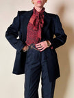 Blazer nero a righe in tessuto lucido “State off Claude Montana”