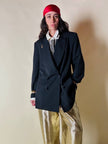 Blazer doppio petto nero con bottoni a spirale in cordino “Galanti”