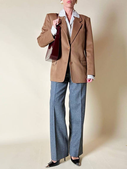 Blazer Max Mara vintage in puro cachemire color cammello scuro