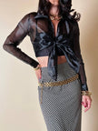 Camicia annodata in organza nera sintetica 