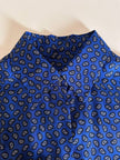 Camicia in seta Alberto Biani blu oltremare con fantasia cachemire