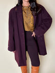 Cappottino oversize in lana color prugna Confezioni Adri