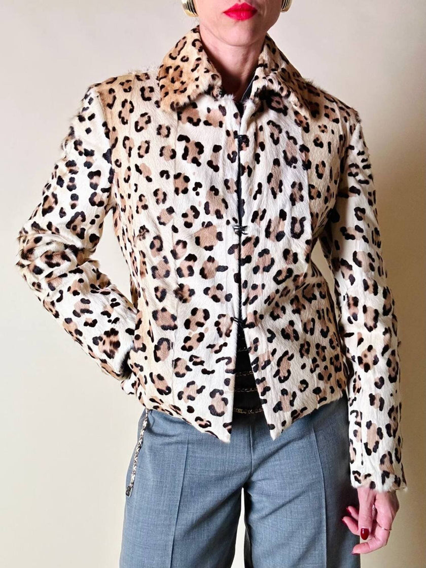 Giacca in cavallino leopardato “Iceberg”