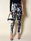 Leggings vintage Gianni Versace fantasia Silver Baroque bianca e nera