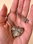 Collier argento con ciondolo a forma di cuore e cristalli incastonati “Yves Saint Laurent”