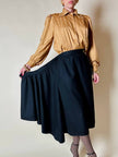 Gonna a portafoglio con dettaglio couture in lana nera “Yves Saint Laurent”