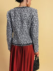 Giacca in cotone piquet bianco con fantasia a fiocchi neri “Yves Saint Laurent”