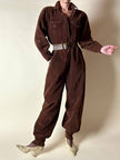 Cintura vintage Yves Saint Laurent in pelle marrone con maxi fibbia in resina