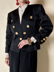 Blazer nero con bottoni gioiello dorati “Yves Saint Laurent”