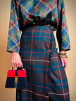 Maxi kilt sartoriale in lana fantasia tartan