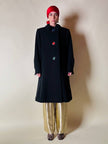 Cappotto nero con maxi bottoni gioiello multicolor “Yves Saint Laurent”
