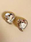 Clip oro con maxi cristalli a forma di cuore “Yves Saint Laurent”