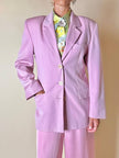 Blazer in rasato di lana merinos super fine rosa “Swish”