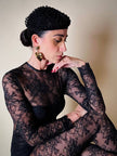 Jumpsuit con staffe in pizzo nero “La Perla”