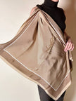 Foulard Yves Saint Laurent vintage in seta a righe con monogramma YSL