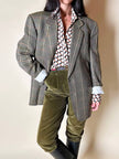 Pantalone a vita alta in corduroy verde oliva Rizzi Sport