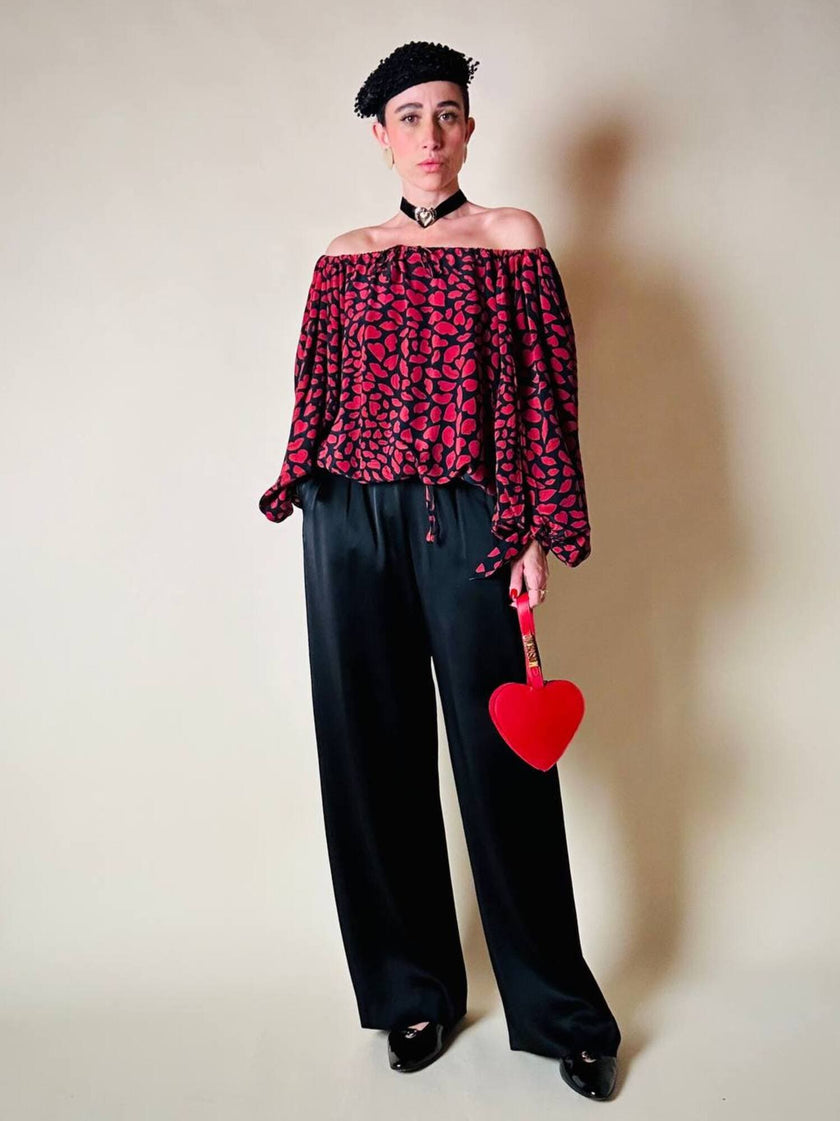 Mini bag a forma di cuore in pelle rossa “Moschino”