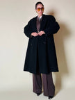 Cappotto doppiopetto oversize in lana nera