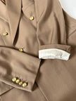 Blazer vintage Yves Saint Laurent in lana cachi doppiopetto con bottoni logati oro