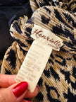Chemisier vintage leopardato in tessuto micro plissé Henriette