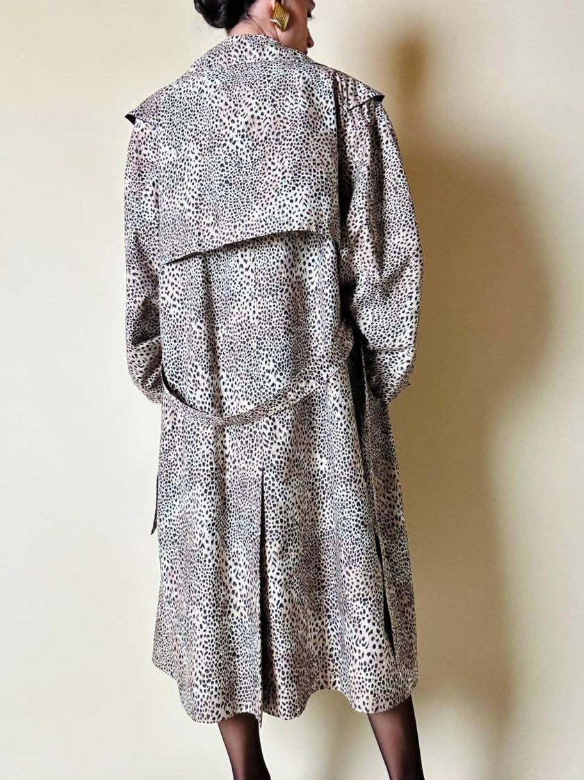 Trench oversize fantasia micro leopardo 