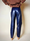 Pantalones Loewe de talle alto en napa color arándano con botón con logo