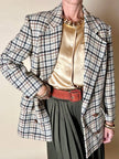 Camicia in raso di seta color champagne con bottoni i madreperla Carinissima