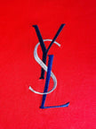 T-shirt Yves Saint Laurent  in cotone rosso con maxi logo YSL
